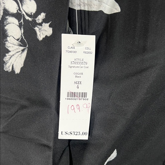 WHBM • NWT Black Fur-Collar Pea Coat - Picture 7 of 10